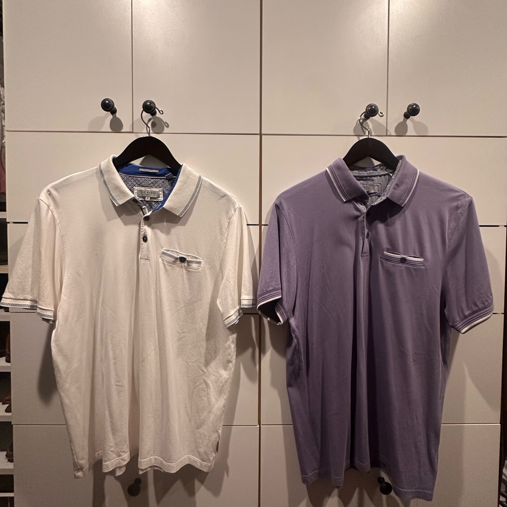 Ted Baker White and Lavender Polo Shirts bundle